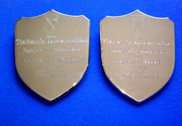 1948 Commemorating shields for the Westgerman champion in men and mixed doubles 